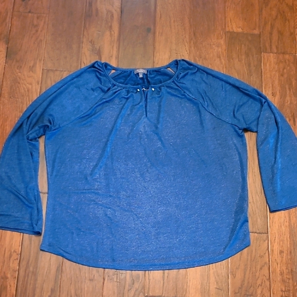 The Limited women's flowy blue top with metallic shinmer size 2X